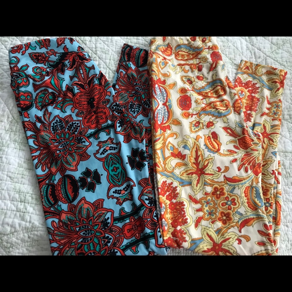 Lularoe OS Leggings NWOT Lot Of 2 Vintage Paisley